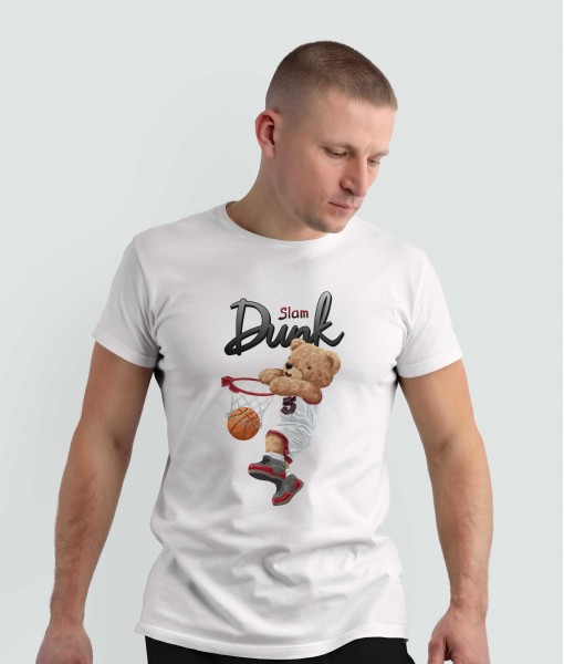 Мъжка тениска с щампа Мечета Slam Dunk bear